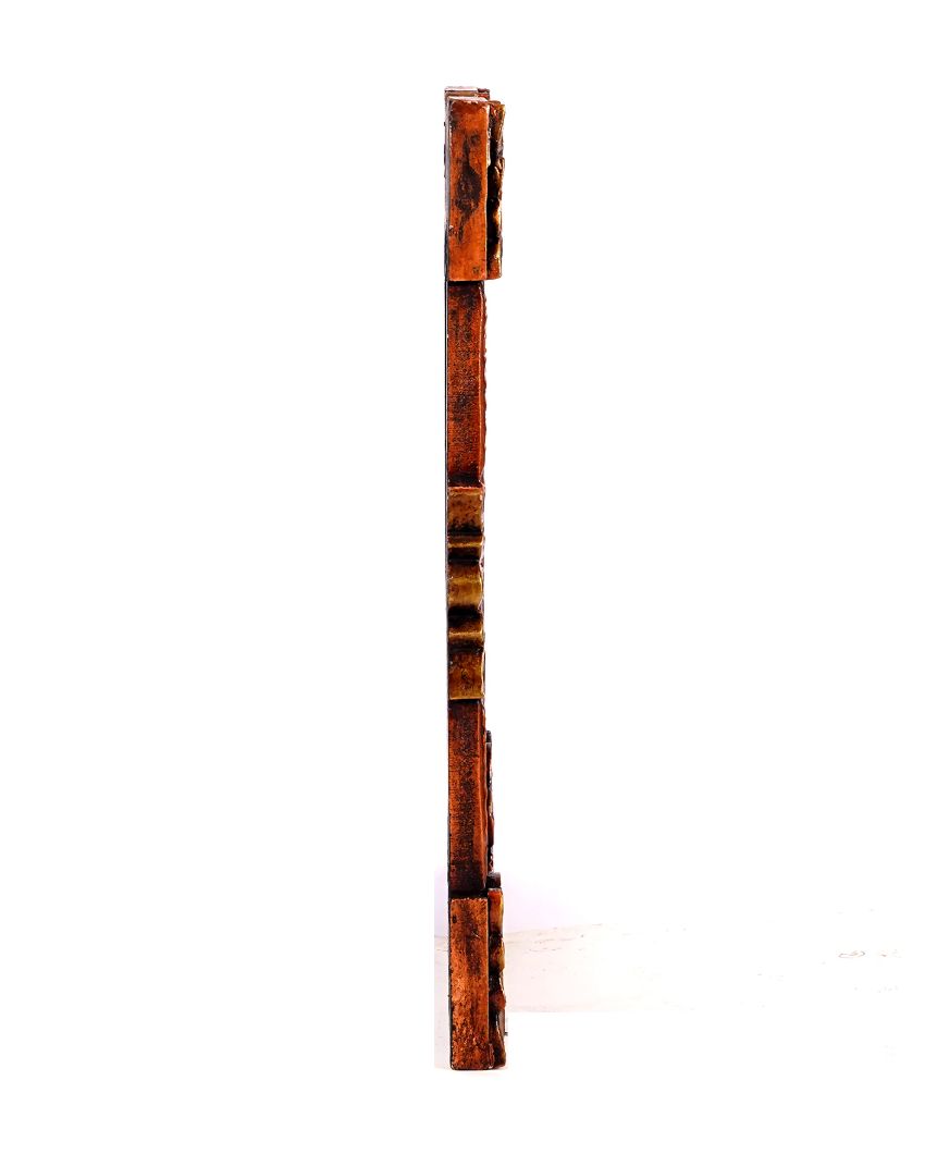 Mdf Hand Carving Copper Color Wall Hanging Showpiece Frame | 16 x 2 x 19 inches