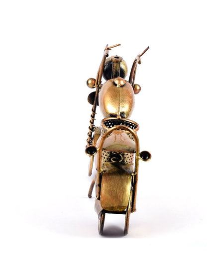 Old Era Golden Color Bike Pen Stand | 9 x 3 x 7 inches