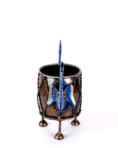 Elephant Metal Blue Color with Pen Stand | 9 x 3 x 7 inches