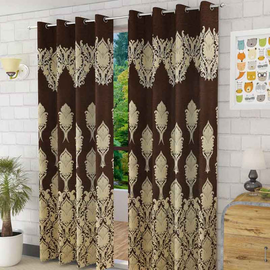 Brown Royal Jute Curtains | Set of 2 | 5 ft x 4 ft