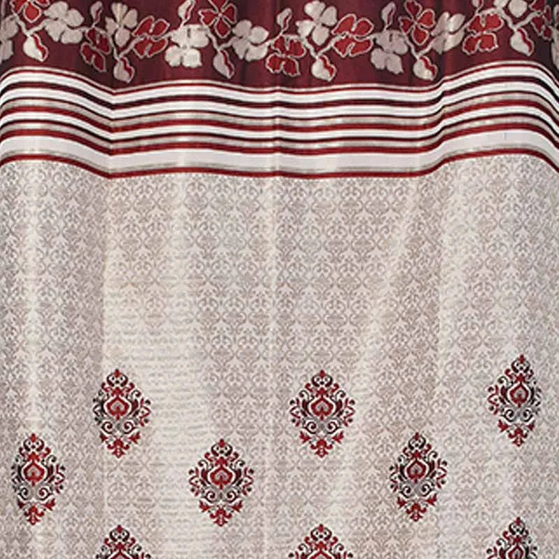 Maroon Damask Jute Curtains | 9ft | Set of 2 Default Title