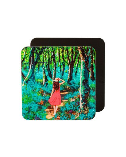 Colorful Life Wooden Coasters | Set of 4 | 4 x 4 inches