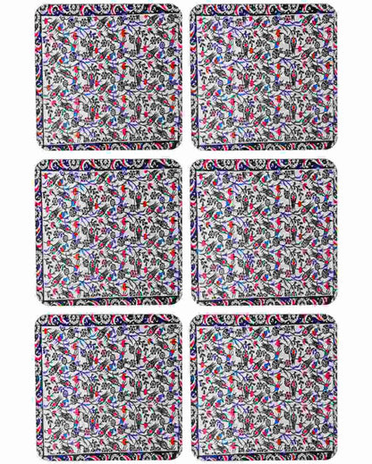 Timeless Turkish Vintage Wooden Coasters | Set of 6 | 4 x 4 inches