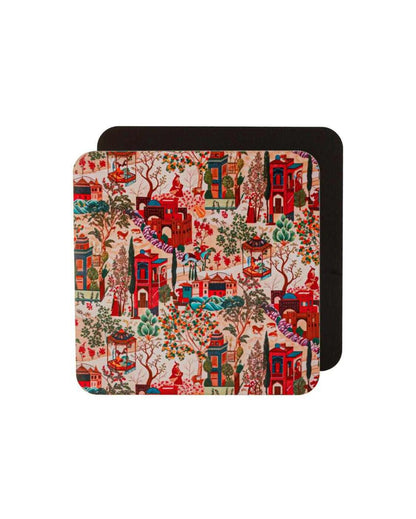 Vibrant Life in Colors Wooden Coasters | Set of 6 | 4 x 4 inches