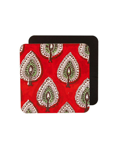 Intricate Paisley Wooden Coasters | Set of 6 | 4 x 4 inches