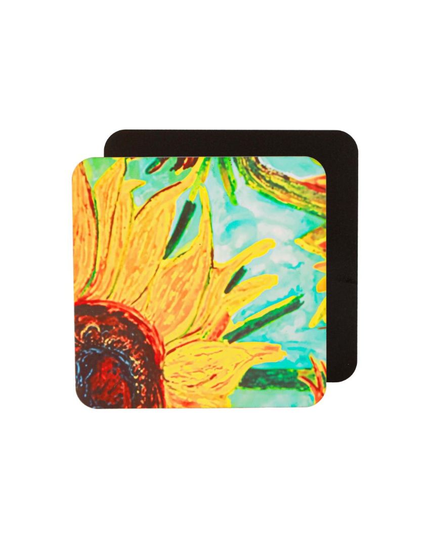 Van Gogh-Inspired Art Wooden Coasters | Set of 6 | 4 x 4 inches