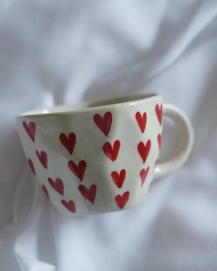 Red Heart Stoneware Cup | 3 x 5 inches