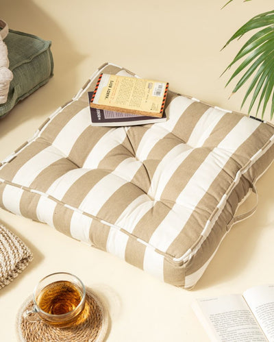 French Stripe Cotton Floor Cushion