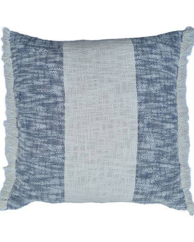 Awry Stripe Reversible 2 Side Fringes Cotton Cushion Cover | 20 x 20 inches