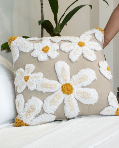 Daisy Day Cotton Cushion Cover | 18x18 inches