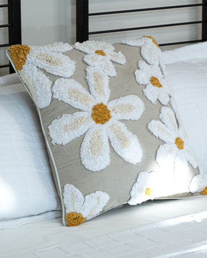 Daisy Day Cotton Cushion Cover | 18x18 inches