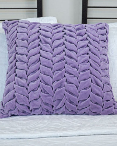 Hand Pleated Petal Cotton Cushion Cover | 18x18 Inches