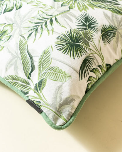 Green Leaf Cotton Cushion Cover | 18 x 18 inches