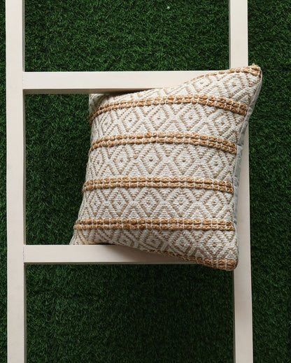 Chic Jute and Cotton Cushion Covers | Set of 2 | 18 x 18 inches