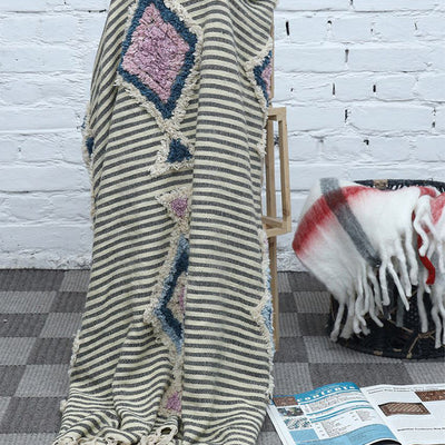 Stripe Woven Cotton Tufted Throw | 48 x 72 inches