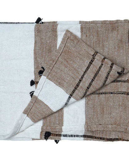 Woven Beige String Throw | 52 x 63 inches