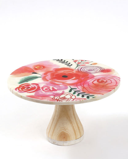 Beautifully Elegant Scrumptious Marble & Wood Cake Stand | 10 x 6 inches