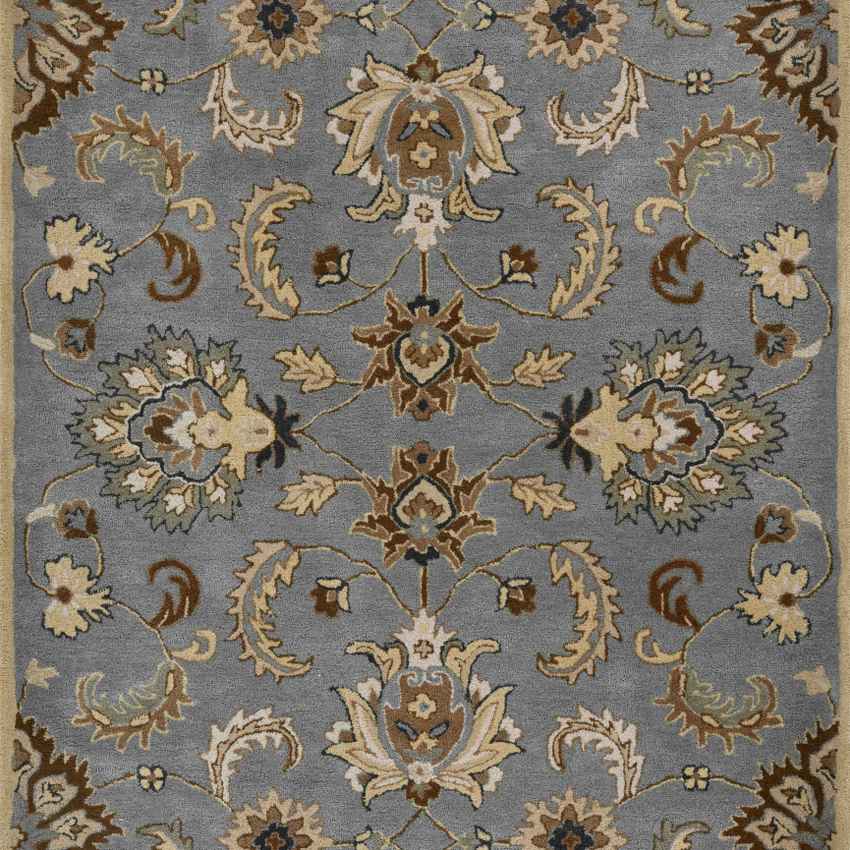 Premium Handcrafted Silver Shade Floral Wool Area Rug | 4 x 6 Feet