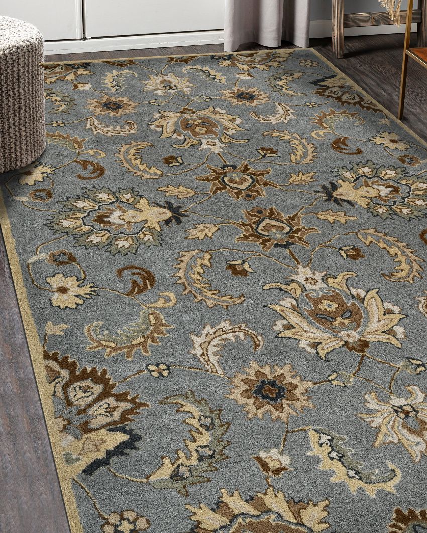 Floral Pattern Fit Hand Tufted Carpet | 8 x 5 Feet