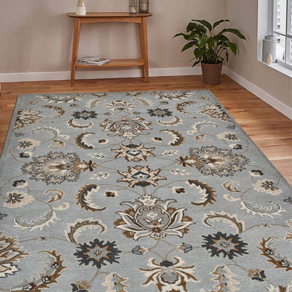 Iron Floral Pattern Hand Tufted Carpet