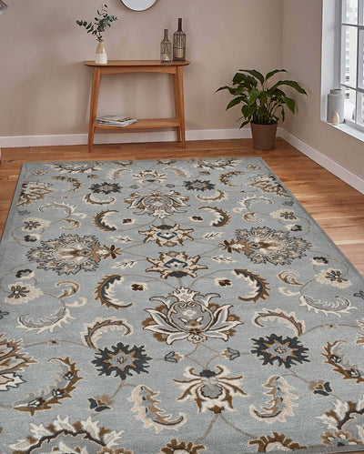 Iron Floral Pattern Hand Tufted Carpet