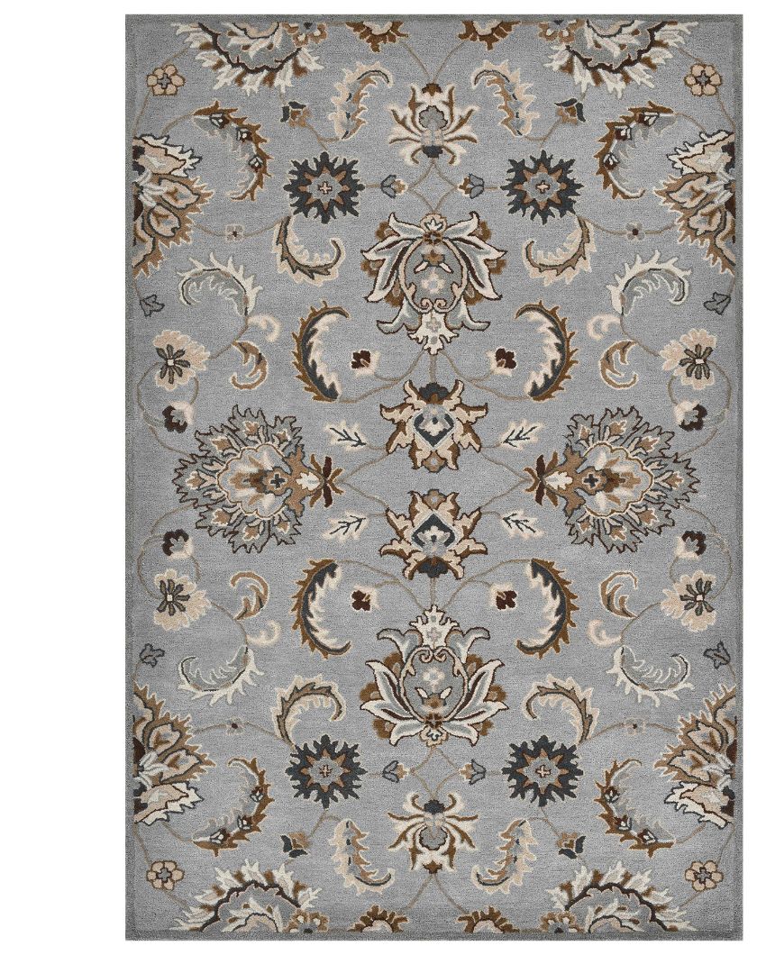 Iron Floral Pattern Hand Tufted Carpet