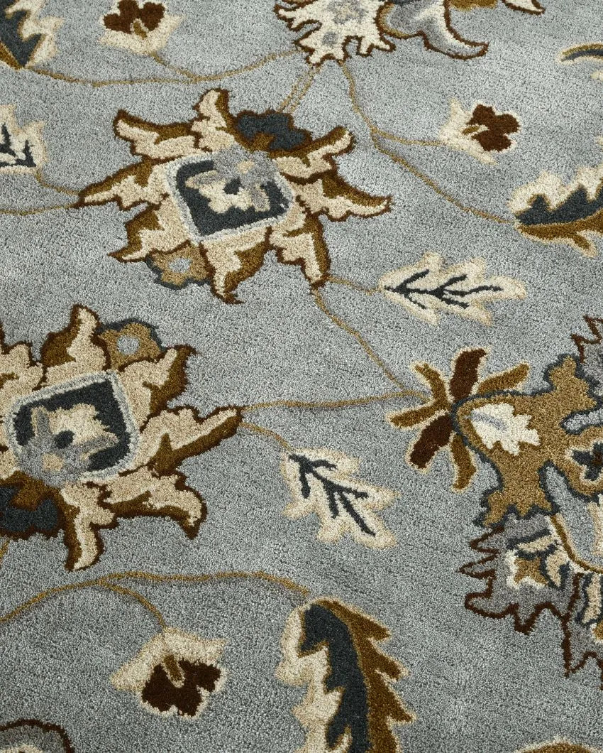 Iron Floral Pattern Hand Tufted Carpet