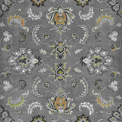 Blush Grey Floral Pattern Hand Tufted Carpet