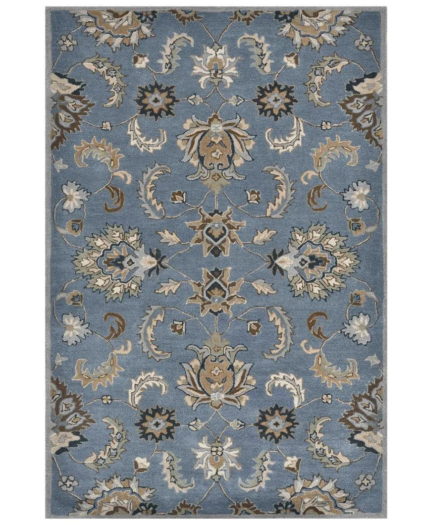 Blush Grey Floral Pattern Hand Tufted Carpet