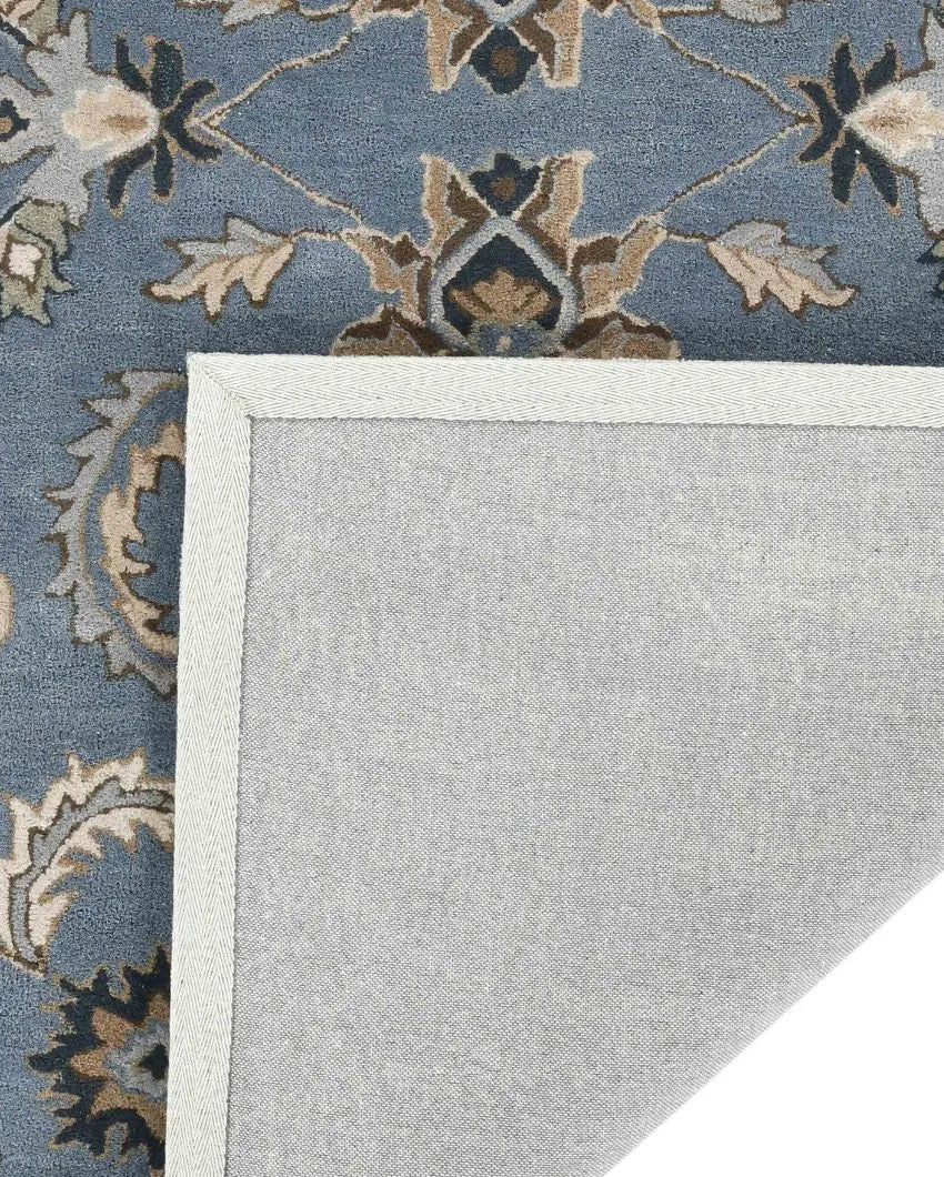 Blush Grey Floral Pattern Hand Tufted Carpet