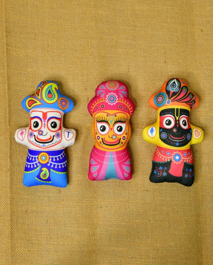 Ethereal Stitched Cotton Jagannath Trio Showpiece | Pack of 3