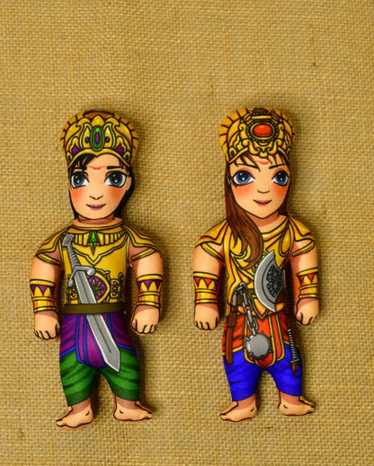 Vibrant Stitched Cotton Panch Pandava Showpiece | Pack of 5