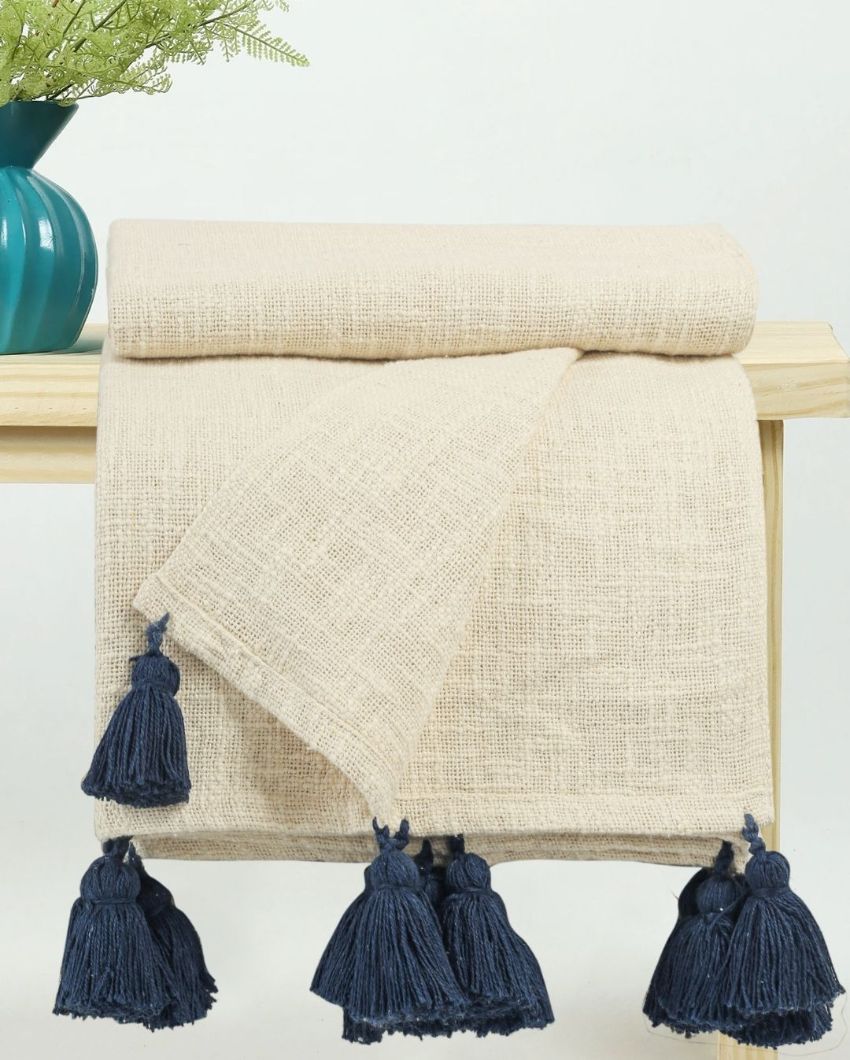 Luxurious Cotton Throw Blanket for Cozy Comfort | 152 x 127 cm / 60 x 50 inches