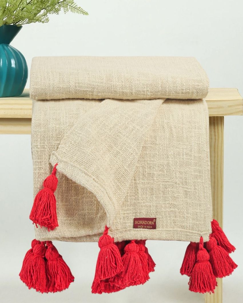 Luxurious Cotton Throw Blanket for Cozy Comfort | 152 x 127 cm / 60 x 50 inches