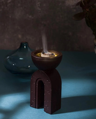 Minimalist Resin Incense Burner Brown