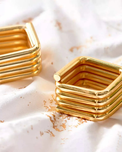 Metal Square Napkin Ring | Set Of 4