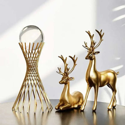 Decorative Crystal Nordic Luxury Golden Metal Stand