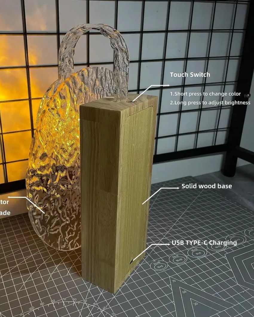 Water Wave Led Rotation Ambient Wooden Night Light