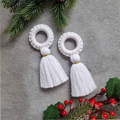 Xmas White Ornaments | Set Of 2