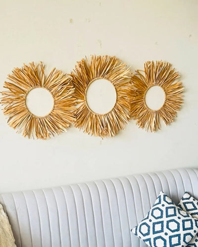 Raffia Hoop Wall Décor | Set of 3