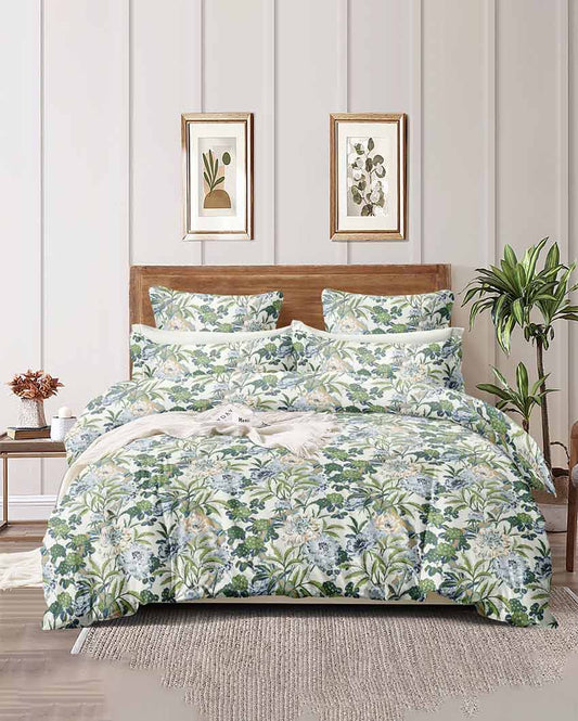 Avi Floral Design Cotton Cotton Bedsheet With Pillow Covers
