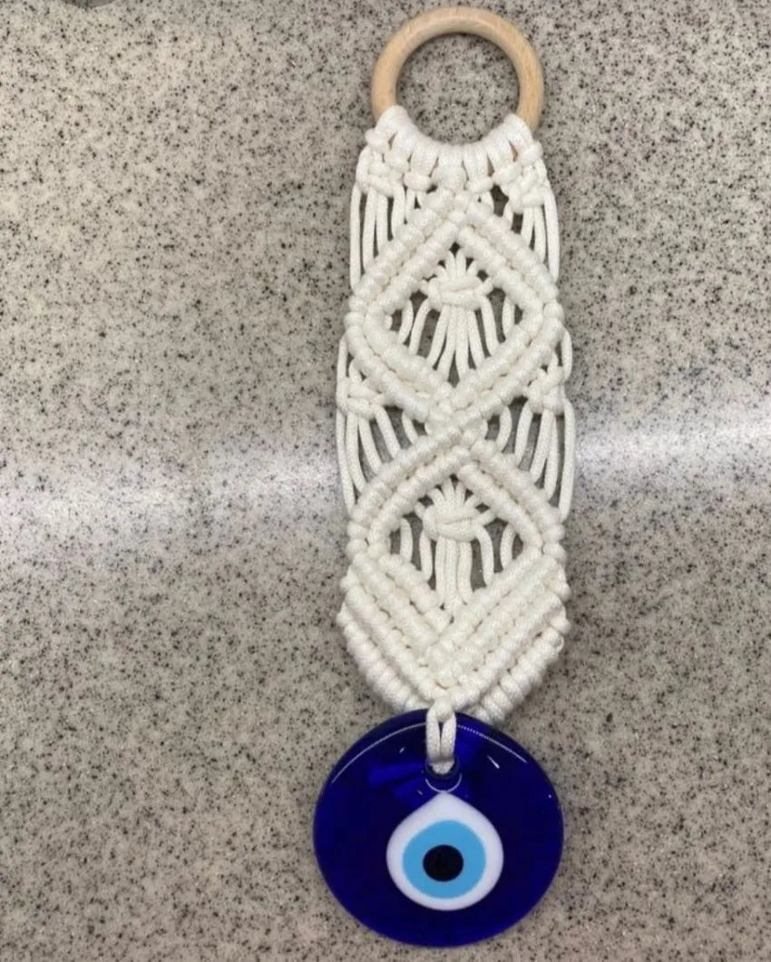 White knotted Ceramic Evil Eye