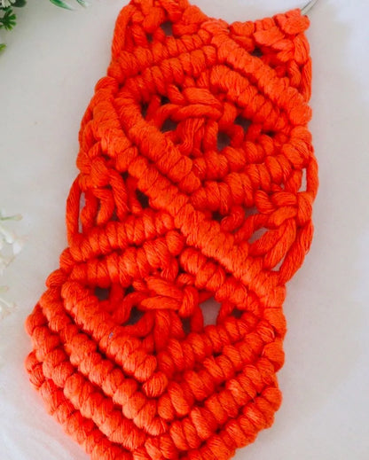 Orange Cotton Cord Knotted Evil Eye