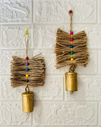 Jute Tassel Bell Haanging | Set Of 2