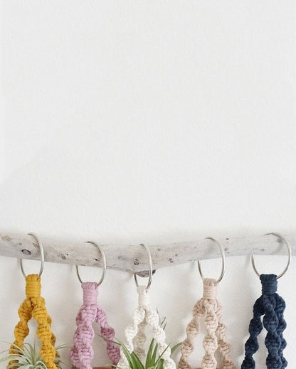 Colorful Cotton Cord Succulent Plant Hangers | Set of 5 | 10 x 3 inches