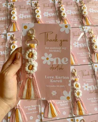 Floral Flower Bag Charm Keychain | 9 x 2 inches