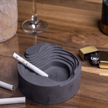 Functional Simple Design Cavash Tray Concrete Ashtray | 5 x 5 x 1 inches