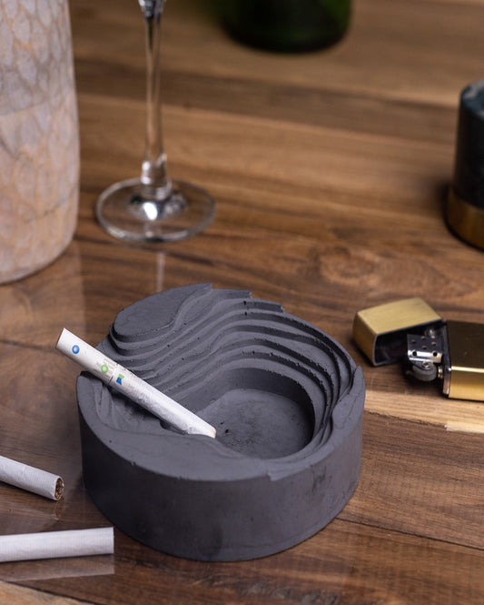 Functional Simple Design Cavash Tray Concrete Ashtray | 5 x 5 x 1 inches