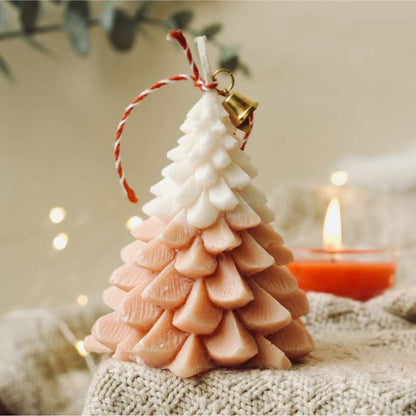 Stylish Orange Christmas Tree Candle