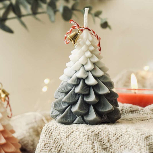 Trendy Grey Christmas Tree Candle